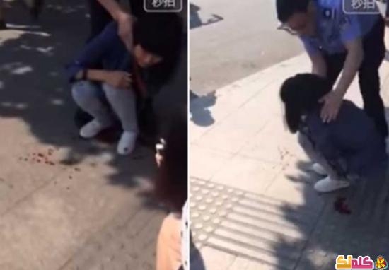 صينى يذبح صديقته فى الشارع