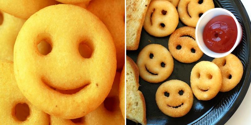 عندما تضحك البطاطس طريقة تحضير بطاطس مقلية على شكل وجوه مبتسمة