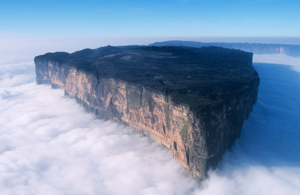 Mount Roraima shared between Venezuela, Brazil, and Guyana