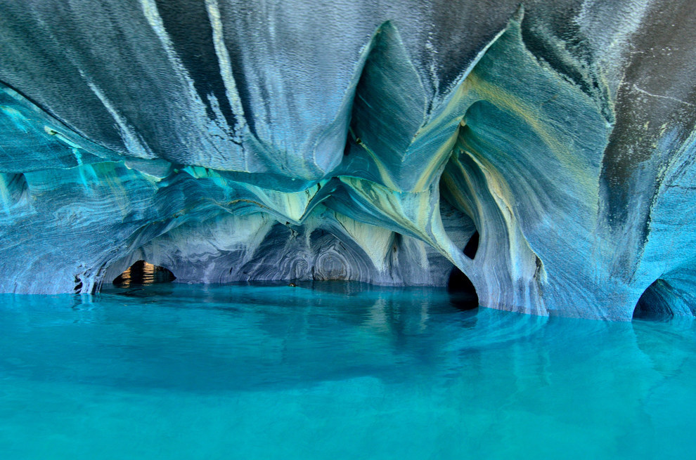 Marble Caves at General Carrera Lake in Patagonia, Argentina and Chile