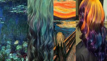 صور فنانة تصبغ شعرها بكل الألوان لتشبه اللوحات الكلاسيكية