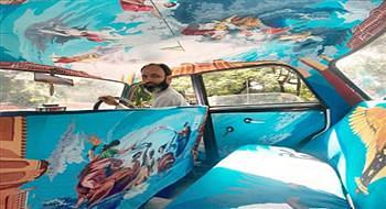 رسامون هنود يحولون سيارات الأجرة إلى تحف فنية
