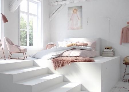 بالصور غرف نوم باللون الأبيض لمنزل عصري