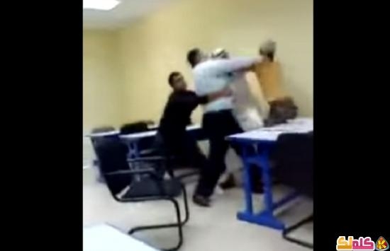 فيديو مشكلة بين طالب ومعلم في البحرين 