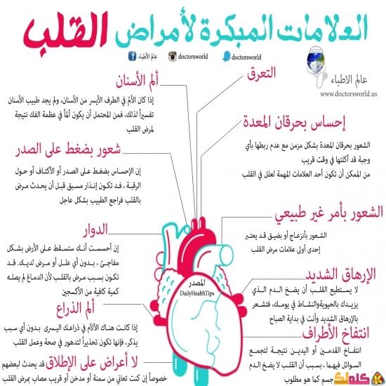 العلامات المبكرة لأمراض القلب