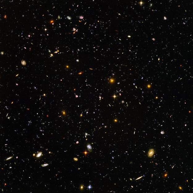 But let&#39;s think bigger. In JUST this picture taken by the Hubble telescope, there are thousands and thousands of galaxies, each containing millions of stars, each with their own planets.