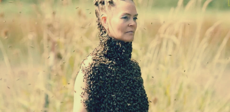 شاهد امرأة ترقص مع 12 ألف نحلة على جسمها وصفوها بـ ملكة النحل 