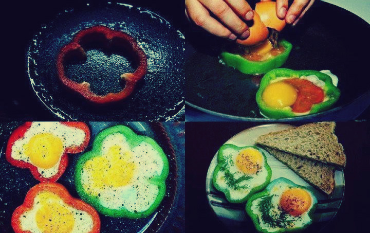 شاهدي طريقة قلي البيض داخل شرائح الخضروات الملونة إفتحي شهية أطفالك