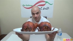 تحدي اكل دجاجتين من الحجم الكبير بوزن 3 كجم و4000 سعرة حرارية التحدي الاكبر