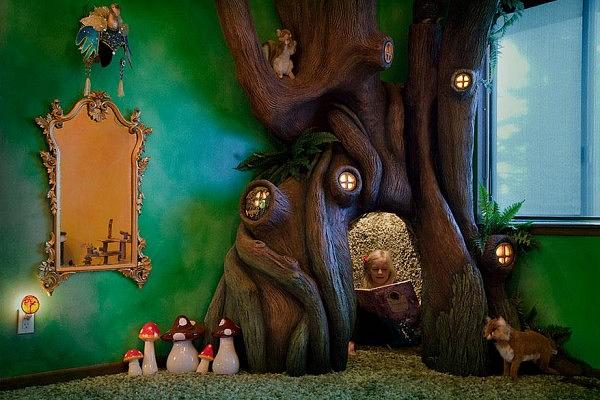 بالصور أب يصنع ديكور غرفة ابنته من أفلام الجنيات الخيالية