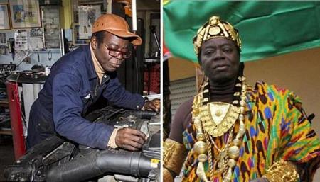 بالفيديو ملك غانا الميكانيكي يحكم شعبه من ألمانيا عبر سكايب