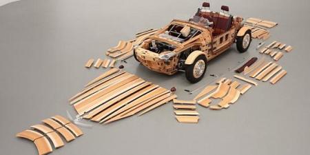 من دون حتى مسمار واحد تويوتا تصنع أول سيارة من الخشب شاهدها بالصور