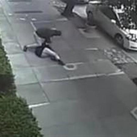 بالفيديو لحظة اعتداء رجل على امرأة وكسر أنفها في الشارع
