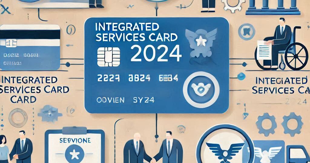 Professional and simple image illustrating the process of obtaining the Integrated Services Card 2024 and its features for citizens with disabilities