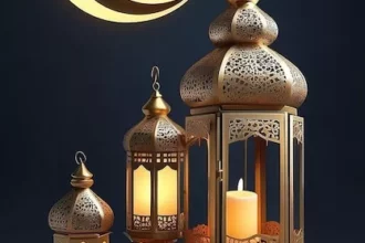 عبارات تهنئة رمضان 2026 وأدعية مؤثرة تملأ القلوب طمأنينة وبركة 3 3d ramadan greetings with lantern crescent moon islamic holiday raya hari eid al adha 3d rendering 1254992 55548