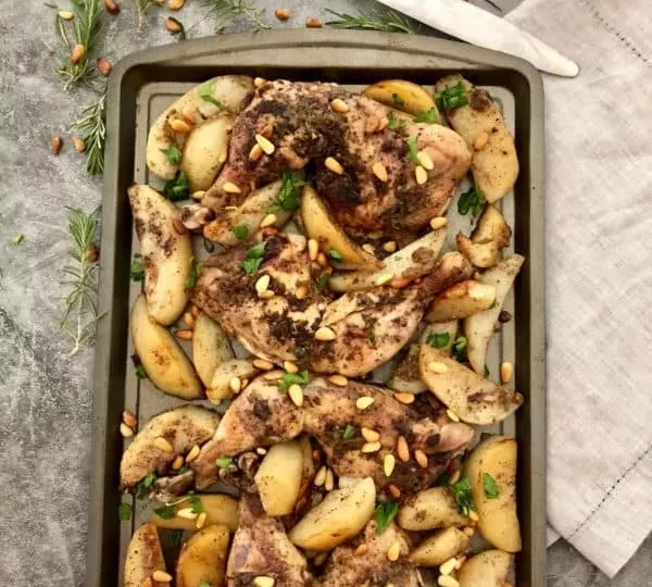 صينية البطاطس بالدجاج على الطريقة الفلسطينية بنكهة المسخن الأصلية 1 IMG 2116 600x800 1