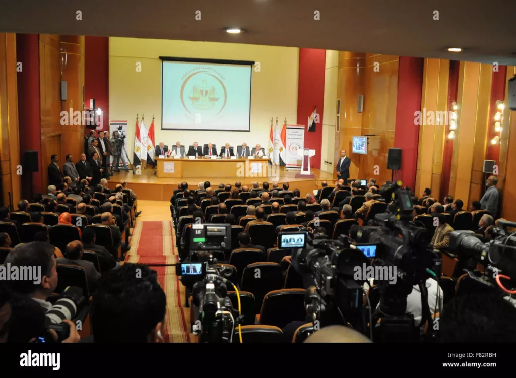 cairo egypt 4th dec 2015 ayman abbas head of the egyptian election F82RBH