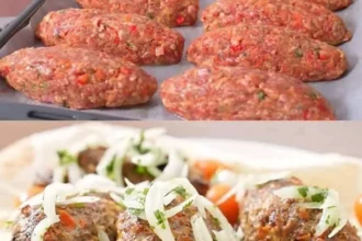 طريقة عمل الكفتة المشوية في الفرن بطعم المطاعم وسر القوام المتماسك 2 oven baked turkish kofta kofte with onions and herbs