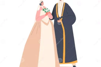 تفسير حلم الزواج في المنام ودلالاته بين المنصب والرزق وبداية مرحلة جديدة 5 traditional arab couple wedding ceremony muslim groom suit bride white dress holding bouquet newlywed man woman characters 248439846