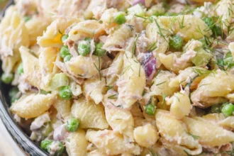 طريقة عمل سلطة المكرونة بالتونة والمايونيز بطعم منعش وسريع 1 tuna pasta salad