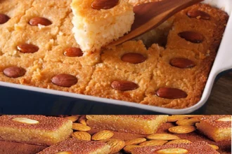 طريقة عمل البسبوسة الناجحة في البيت بطعم المحلات وبقوام مظبوط 13 basbousa dessert