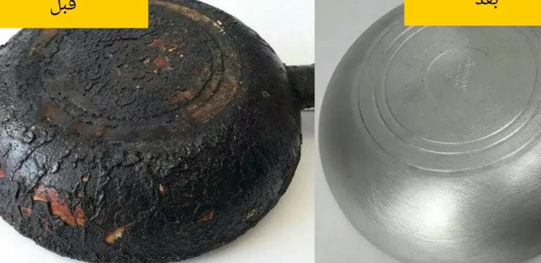 تنظيف طاسة الزيت المحروقة بطرق منزلية تعيد اللمعان بسهولة 1 clean burnt frying pan