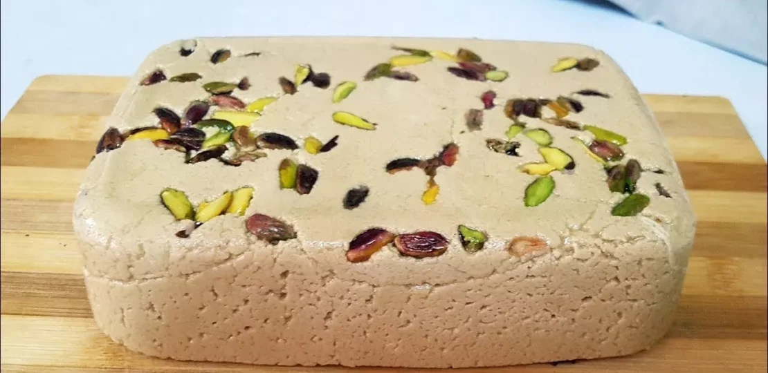 طريقة عمل الحلاوة الطحينية في البيت بمكونات اقتصادية 1 homemade halva tahini dessert with nuts