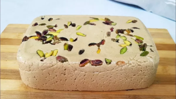 طريقة عمل الحلاوة الطحينية في البيت بمكونات اقتصادية 6 homemade halva tahini dessert with nuts