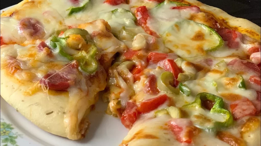 homemade pizza dough baking