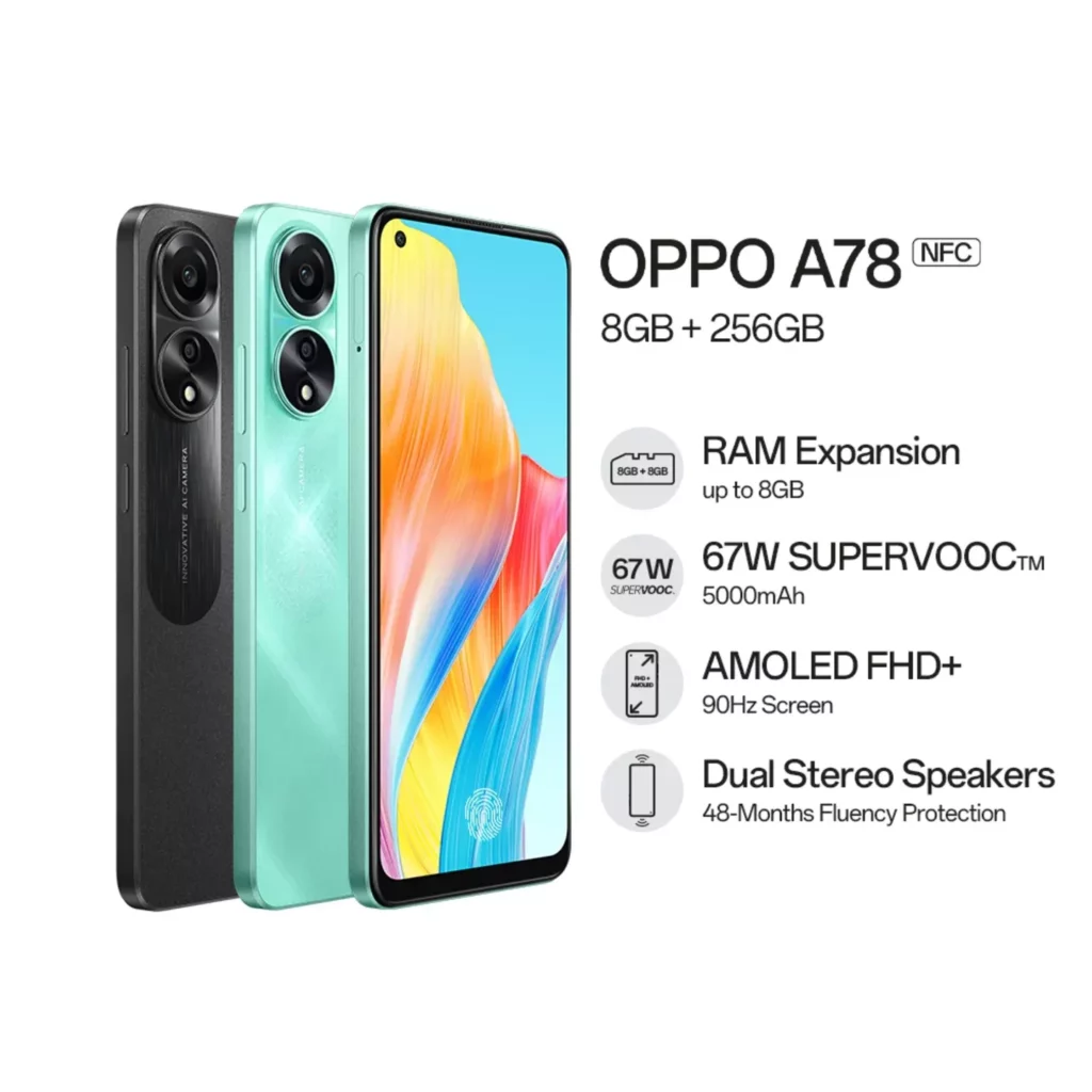 Oppo A78 smartphone black