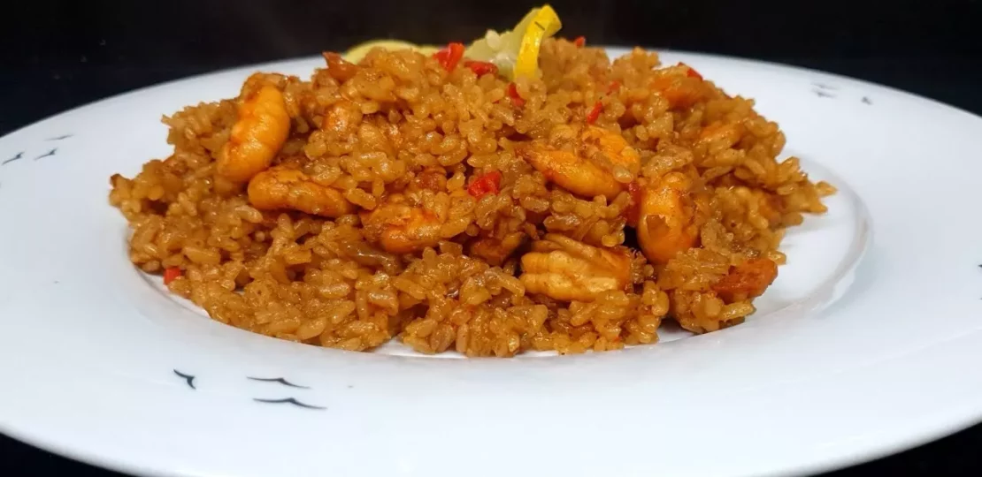 أرز الصيادية بالجمبري على طريقة المطاعم بطعم ساحلي أصلي 1 shrimp sayadiya rice dish