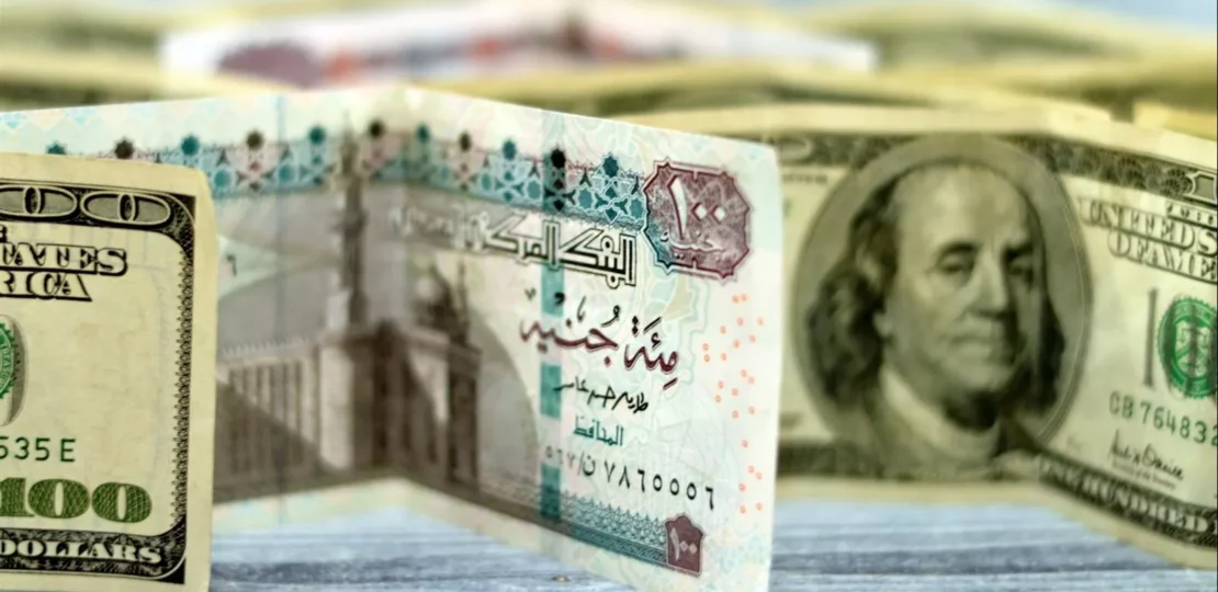 سعر الدولار اليوم مقابل الجنيه المصري بعد قمة شرم 1 US dollar and Egyptian pound banknotes