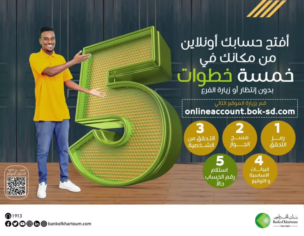 فتح حساب بنك الخرطوم بالرقم الوطني